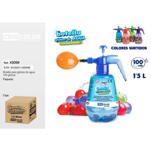 [43099] BOTELLA GLOBOS DE AGUA 1,5 LTS