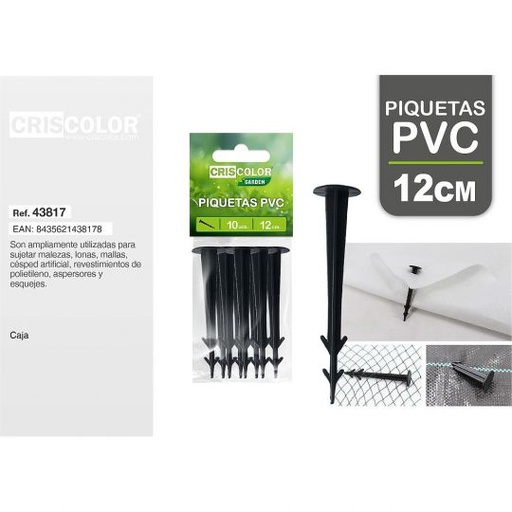 [43817] PIQUETAS PVC 12CM  (Paquete 10 Und.)