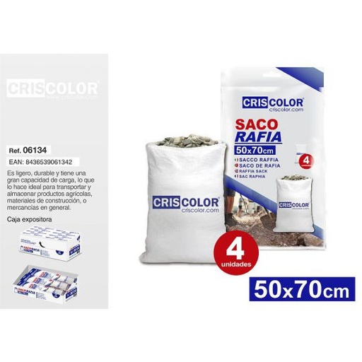 [06134] SACO RAFIA MULTIUSO 50X70CM  Bolsa 4UDS.