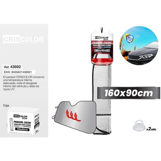 [43692] PARASOL COCHE 160X90CM