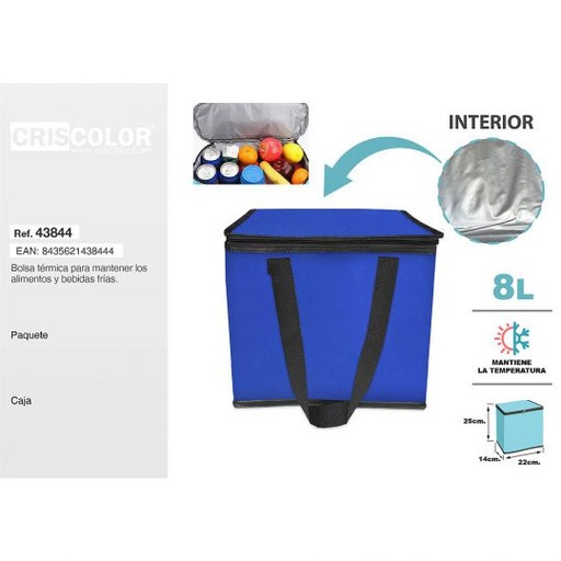 [43844] BOLSA NEVERA PREMIUM 8L AZUL