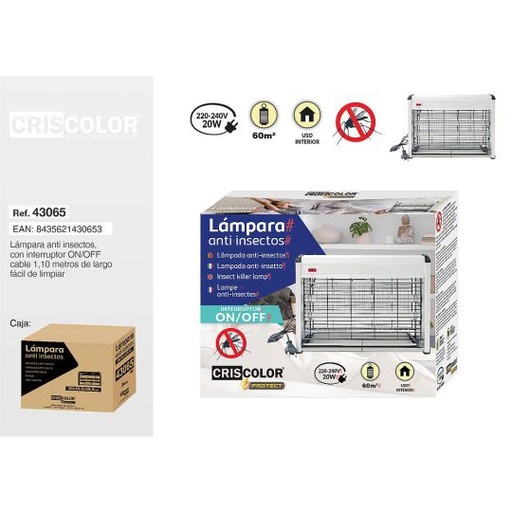 [43065] LAMPARA LED BLANCA ANTI INSECTOS 38x10,5x29,5CM    NºRII-AEE: 8813