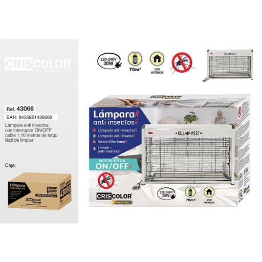 [43066] LAMPARA LED BLANCA ANTI INSECTOS 49x10,5x32,4CM   NºRII-AEE: 8813