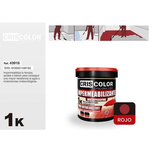 [43918] PINTURA IMPERMEABILIZANTE 1KG ROJA