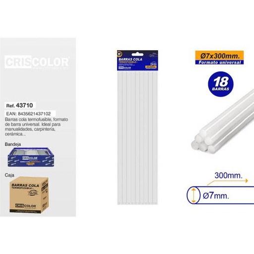 [43710] BARRA SILICONA Ø7X300MM 18UDS (Caja 24 Packs)