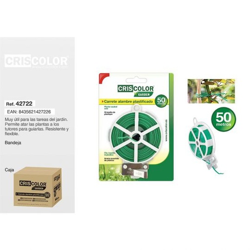 [42722] CARRETE ALAMBRE PLASTIFICADO 50MTS