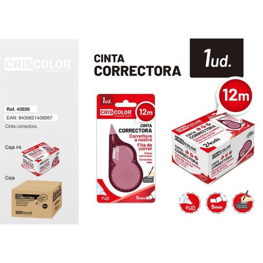 [43926] CINTA CORRECTORA 5MMX12M