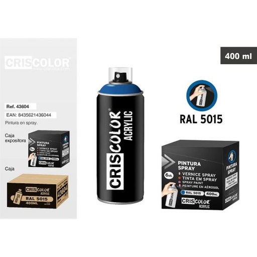 [43604] PINTURA SPRAY ACRYLIC AZUL CELESTE RAL 5015 400ML
