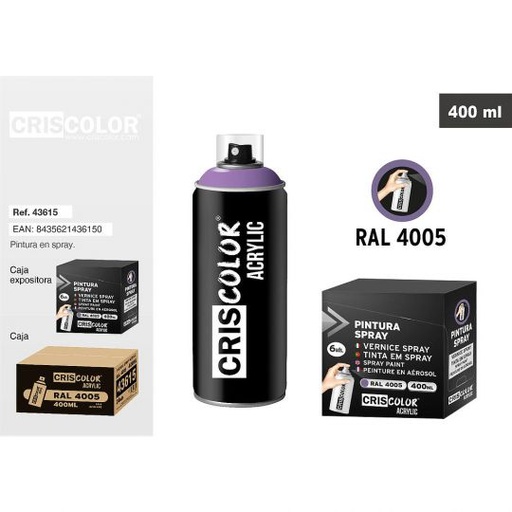 [43615] PINTURA SPRAY ACRYLIC LILA AZULADO RAL 4005 400ML