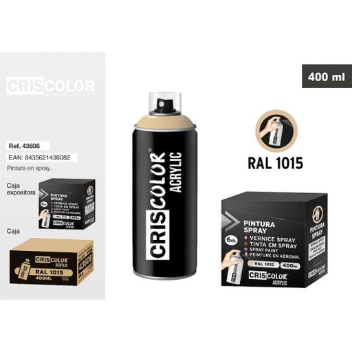 [43608] PINTURA SPRAY ACRYLIC MARFIL CLARO RAL 1015 400ML
