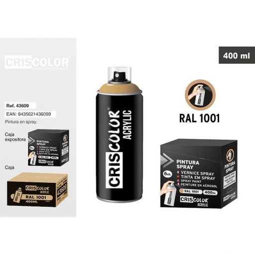 [43609] PINTURA SPRAY ACRYLIC BEIGE RAL 1001 400ML