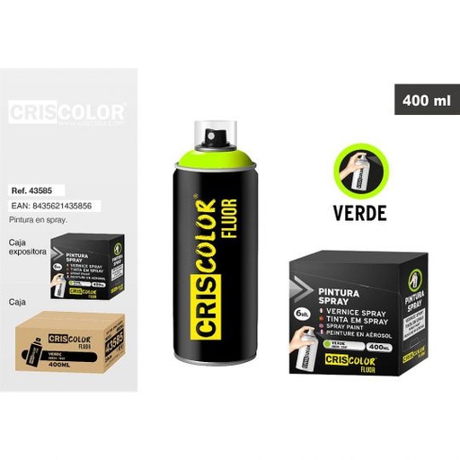 [43585] PINTURA SPRAY FLUOR VERDE 400ML