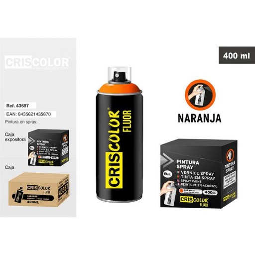 [43587] PINTURA SPRAY FLUOR NARANJA 400ML