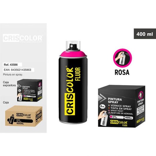 [43586] PINTURA SPRAY FLUOR ROSA 400ML