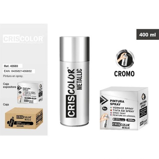 [43583] PINTURA SPRAY METALLIC CROMO 400ML