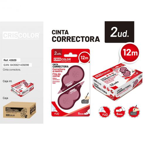 [43929] CINTA CORRECTORA 2UDS 5MMX12M