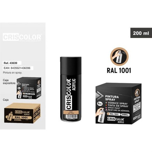 [43639] PINTURA SPRAY ACRYLIC BEIGE RAL 1001 200ML