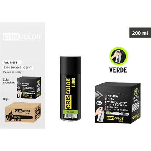 [43661] PINTURA SPRAY FLUOR VERDE 200ML