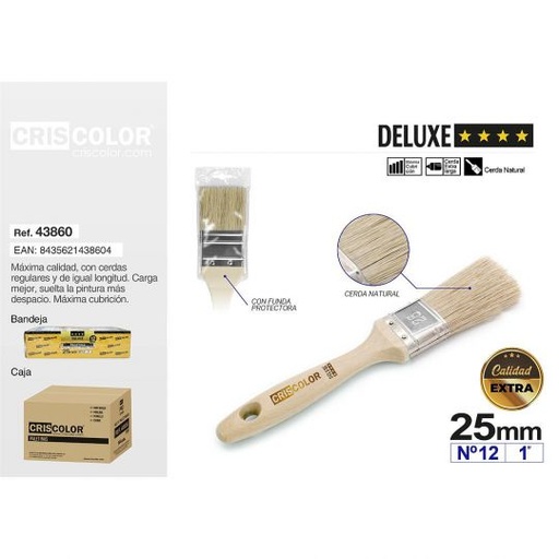 [43860] PALETINA CERDA NATURAL DELUXE 25MM Nº12