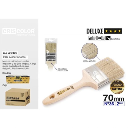 [43868] PALETINA CERDA NATURAL DELUXE 70MM Nº36