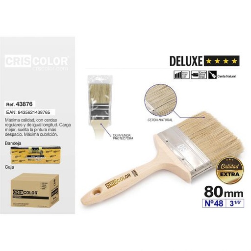 [43876] PALETINA CERDA NATURAL DELUXE 80MM Nº45