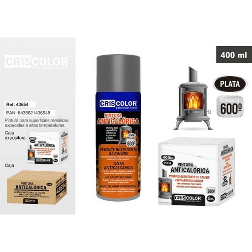 [43654] PINTURA ANTICALORICA 600º PLATA 400ML