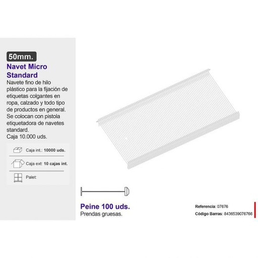 [07676] NAVETES MICRO STANDARD 50MM 10000UDS.