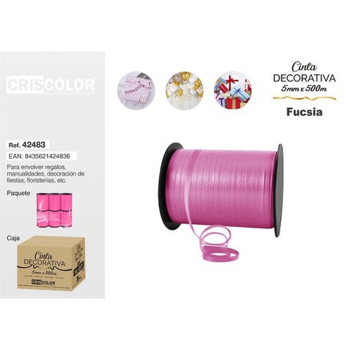 [42483] CINTA DECORATIVA 5MMX500M FUCSIA
