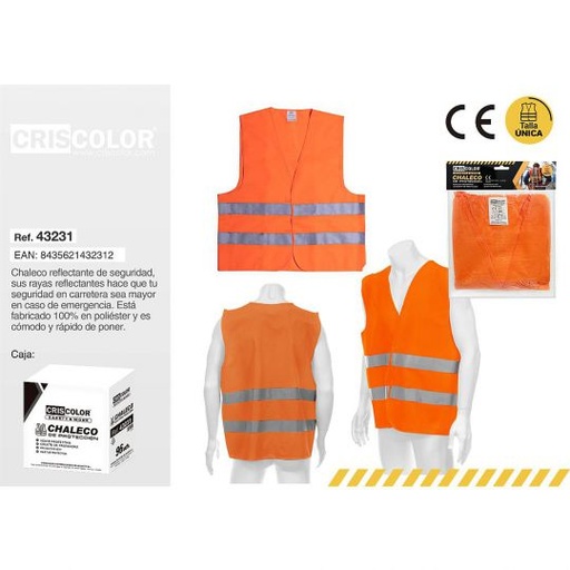 [43231] CHALECO PROTECCION NARANJA TALLA UNICA