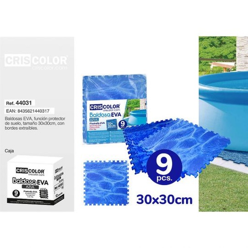 [44031] BALDOSA EVA AZUL 30X30CM 9 PCS.