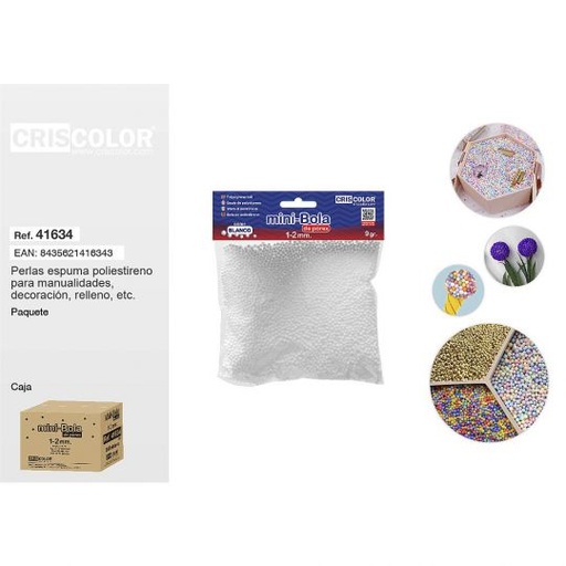 [41634] MINI-BOLA POREX 1-2MM 9GR. BLANCAS (Bolsa)