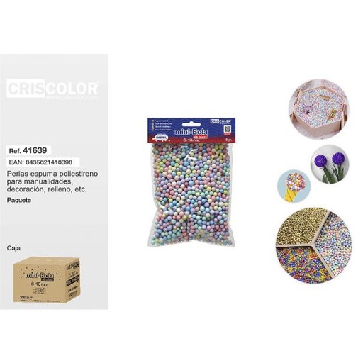 [41639] MINI-BOLA POREX 8-10MM 9GR. SURTIDO PASTEL (Bolsa)