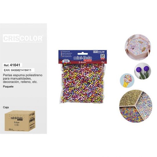 [41641] MINI-BOLA POREX 2-4MM 9GR. SURTIDO FUERTE (Bolsa)