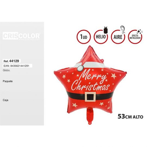 [44129] GLOBO ESTRELLA MERRY CHRISTMAS 53CM