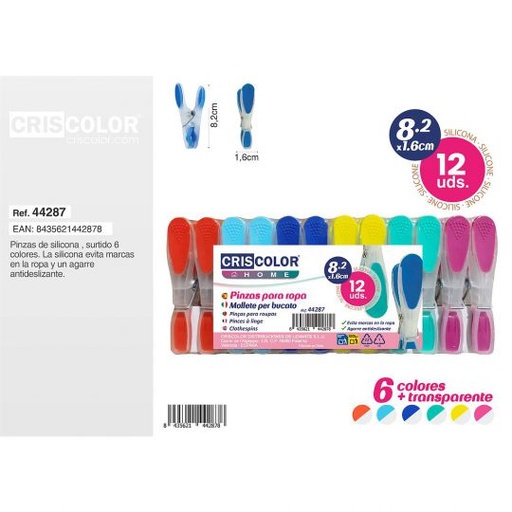 [44287] PINZAS ROPA SILICONA CLASICAS