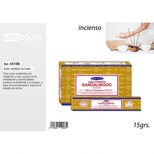 [44186] SATYA VFM SERIE: SANDALWOOD 15grs (Precio Unitario)