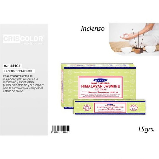 [44194] SATYA COMPETITIVE SERIE: HIMALAYAN JASMINE 15grs (Caja 12 Paquetes)