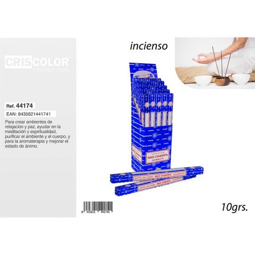 [44174] SATYA SAI BABA NAGCHAMPA INCENSE 10g (Caja 25 Paquetes)