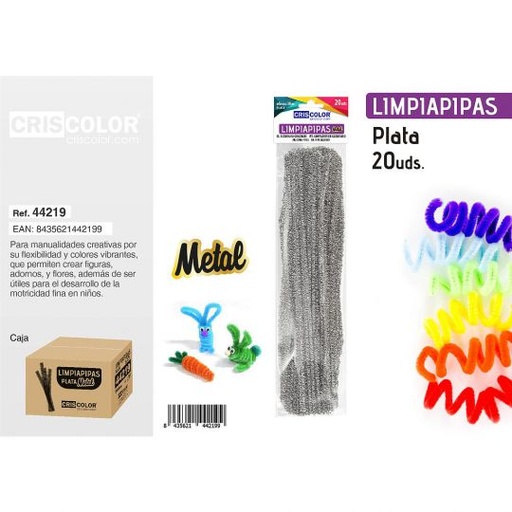 [44219] LIMPIAPIPAS PLATA 20UDS