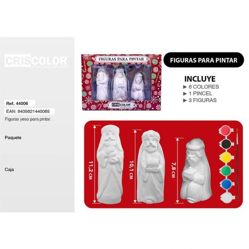 [44006] FIGURAS NAVIDAD REYES MAGOS 3UDS