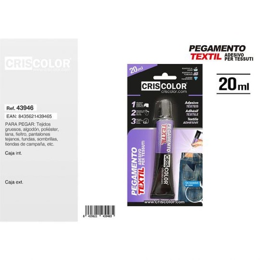 [43946] ADHESIVO PARA TEXTIL 20ML