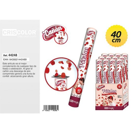 [44248] CAÑON FIESTA PETALOS ROJOS 40CM