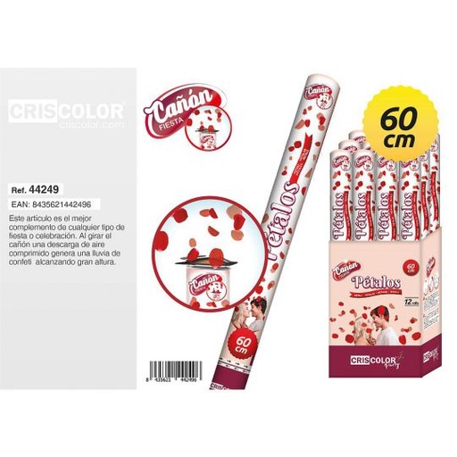[44249] CAÑON FIESTA PETALOS ROJOS 60CM