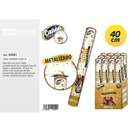 [44251] CAÑON FIESTA TIRAS GOLD 40CM
