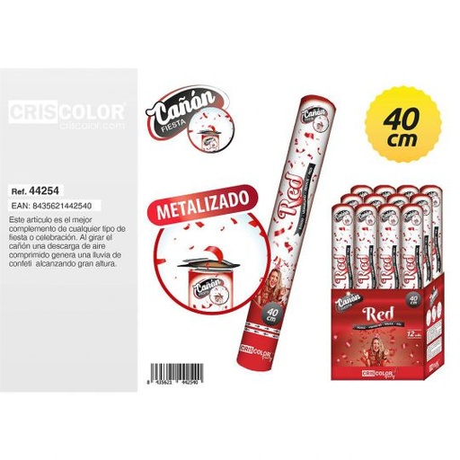[44254] CAÑON FIESTA TIRAS RED 40CM