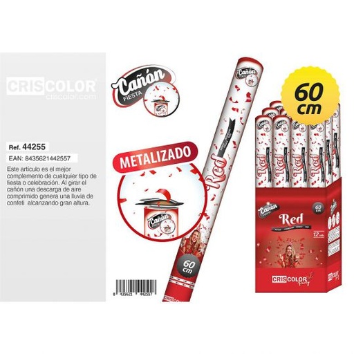 [44255] CAÑON FIESTA TIRAS RED 60CM