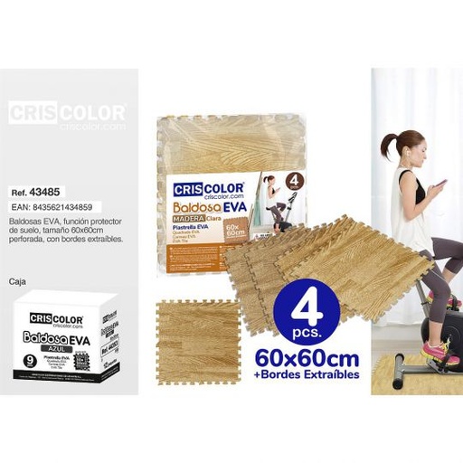 [43485] BALDOSA EVA MADERA CLARA 60X60CM 4 PCS.