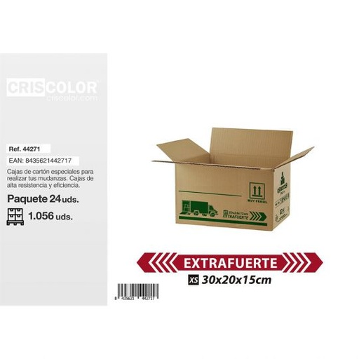 [44271] CAJA CARTON EXTRAFUERTE 300X200X150MM (Paquete de 12Und)