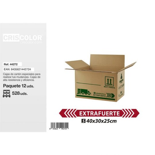 [44272] CAJA CARTON EXTRAFUERTE 400X300X250MM (Paquete de 12Und)
