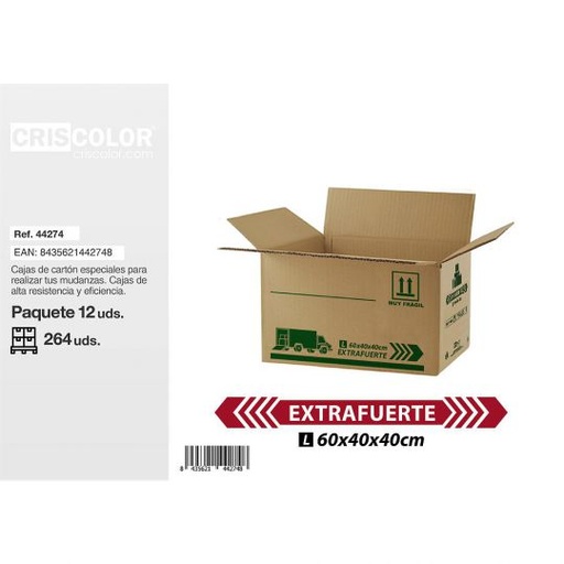 [44274] CAJA CARTON EXTRAFUERTE 600X400X400MM (Precio Unitario)